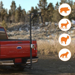 500LBS Heavy-Duty Deer Hoist Kit with Winch & Gambrel, Hitch Game Hoist with Lif