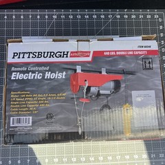 PITTSBURGH AUTOMOTIVE, ELECTRIC HOIST, 60346, 440 LB, W/ JET TROLLEY, 1/2 TON
