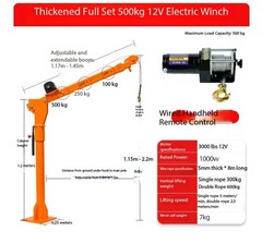 Vehicle-Mounted Hoist 220V Truck-Mounted Swing-Arm Crane Small Household 12V/24V