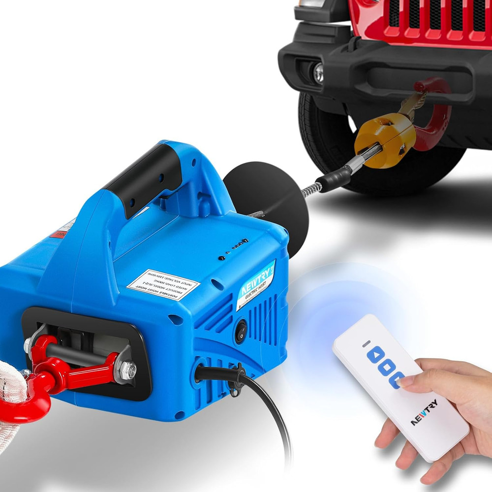 1100Lbs Electric Hoist Winch with Wireless Remote Control 110/120 Volt Portable