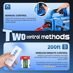 1100Lbs Electric Hoist Winch with Wireless Remote Control 110/120 Volt Portable