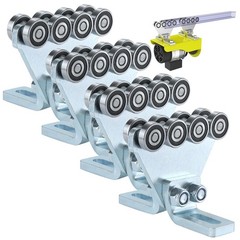 Electric Hoist Trolley Assembly – 8 Wheel Rollers for Garage Hoist Systems, Fits