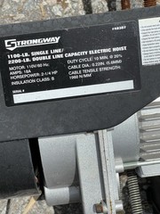 Strongway Electric Cable Hoist, 1100-Lb. Single-Line Capacity/2200-Lb.