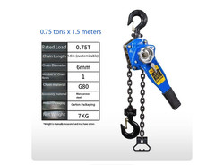 0.75T 1/2/Ton Manual Chain Hoist Hand-Cranked Towing Hoist Lifting Crane