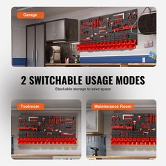 Uimoso Wall Mounted Storage Bins Small Parts Organizer Garage Tool Rack 30 Bins