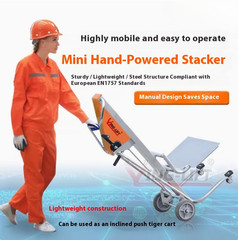 Hand Crank Stacker Mini Carrier Lightweight Portable Lifting Workstation Trucks