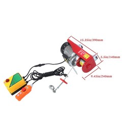 1320lbs Mini Electric Hoist 14ft Wired+328ft Wireless Remote Control 110V 1150W