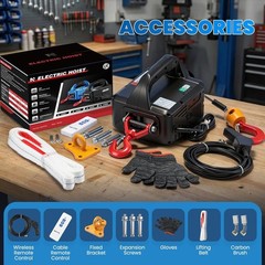 3-in-1 Electric Hoist Winch 1100lb Wireless Remote Control