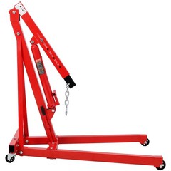 1500LB Folding Shop Crane Engine Hoist with 4 Casters Red