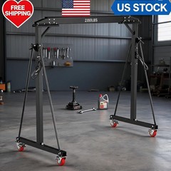 Portable Gantry 1 Ton 2200 LBS, Adjustable Steel Lift Crane with Locking Crane