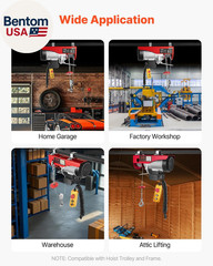 Electric Hoist with Remote Control, 1320LBS Electric Winch, 110V Electric Hoist
