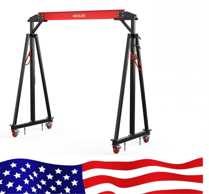 Adjustable Gantry Crane 2 Ton 4400 LBS, 12 Positions i Beam Hoist for Warehouse