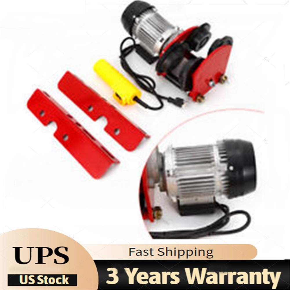 1 Ton Electric Hoist Trolley Overhead Motor Winch Hoist Lift Garage Crane