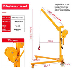 Mobile Small Portable Collapsible Crane Hand Crank Small Crane Lifter New