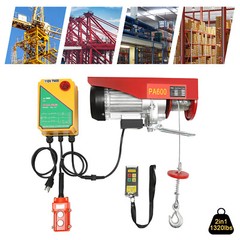 Electric Hoist 110V Electric Winch 440-2200lbs w/Wired & Wireless Control 2 in1