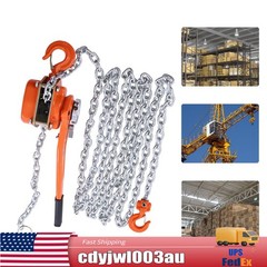 3/4 Ton Manual Chain Hoist Ratchet Type Come Along Puller 2 Hooks 10 FT Lift