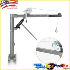1000LBS Hydraulic Pickup Truck Crane Folding Mounted Bed 360° Jib Engine Hoist