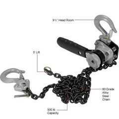 NEW! Vestil Manual Lever Hoist W/Carring Bag-5 Foot Lift 500 Pound Capacity!!