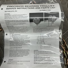 Precision Bearing Geared Trolly. Capacity 2 Ton New Boxes