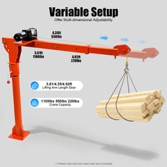 1100LB Truck-Mounted Crane Hoist w/ 12V Electric Winch Pickup Truck Jib Cranes