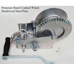 Manual Winch with Bidirectional Self-Locking Hand Crank for Household Towing