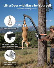 300 Lbs Load Capacity, Hunting Deer Hoist with 2-Inch Receiver, 360-Degree Swive