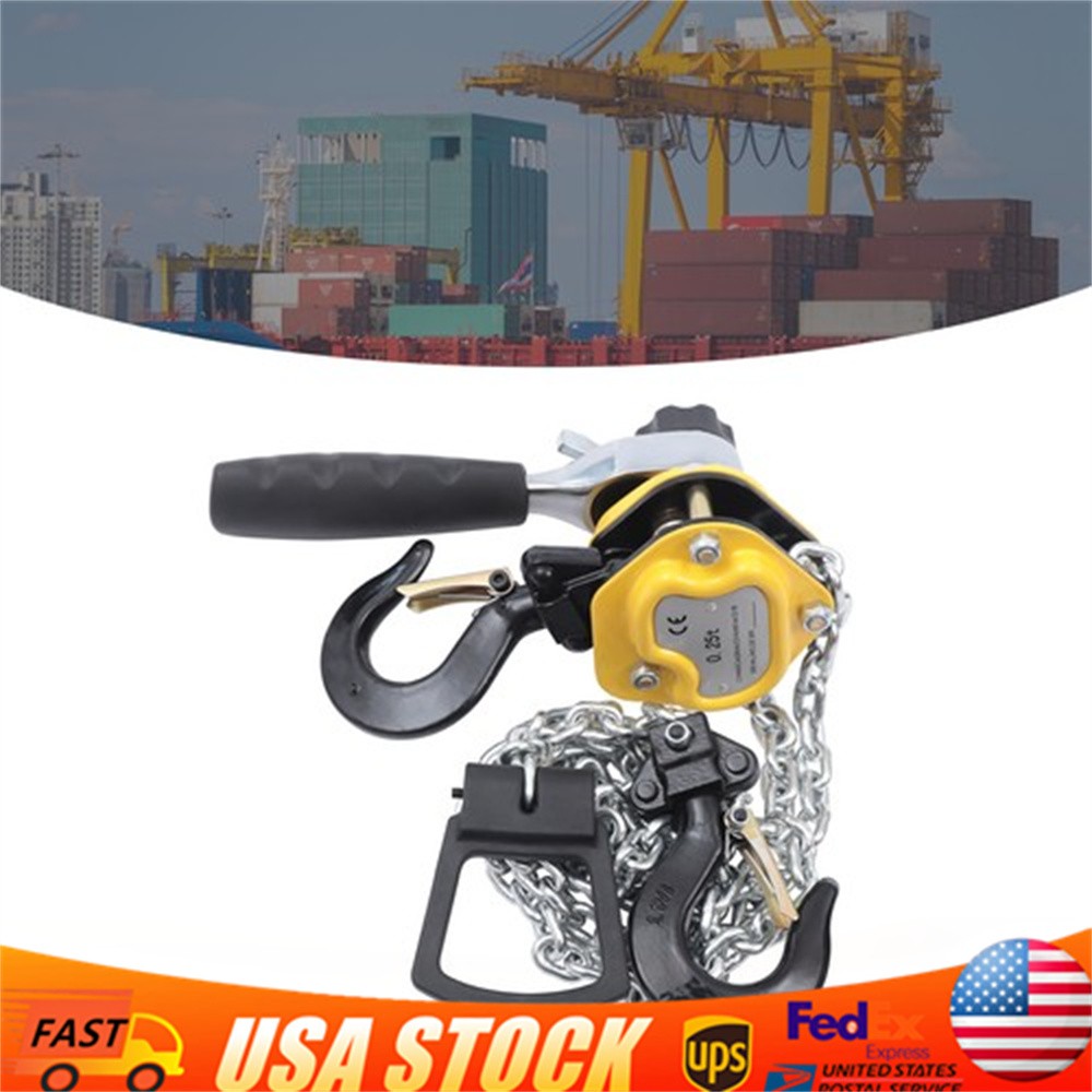 Small Lever Block Chain Hoist Ratchet Type Come Along Puller 5 FT Lift 0.25 Ton