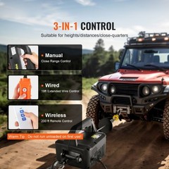1500W 1100lb Electric Hoist Winch, 22.9ft Lifting, Wireless/Wired/Manual Control