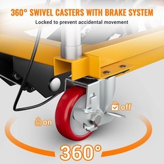 28.5″ Hydraulic Lift Table Cart Manual Double Scissor Lift Table 500lbs w/Wheels
