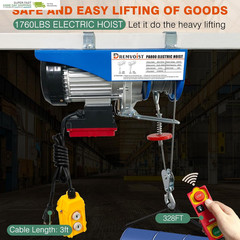 Electric Hoist with Remote Control,1760Lbs Electric Hoist 110 Volt,Electric Hois
