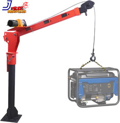 1100Lb Folding Truck-Mounted Crane with Electric Winch 3500 Lb 12V Painted Steel