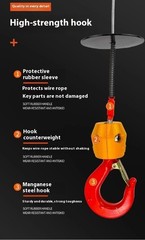 Miniature Electric Hoist 220v Crane Portable Remote Control Home Crane Lifter