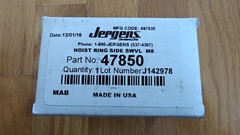 Jergens Hoist Ring, Side Swivel, M8, Part Number 47850, 325 KG Load Capacity