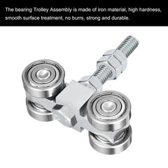 4 Wheel Silent Trolley Assembly Roller with Screw Nuts for 1-5/8″ Taller Channel