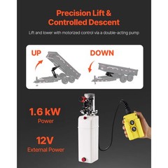 Uimoso 10 Ton Hydraulic Scissor Hoist Kit fit 12-16ft Dump Trailer Bed Body