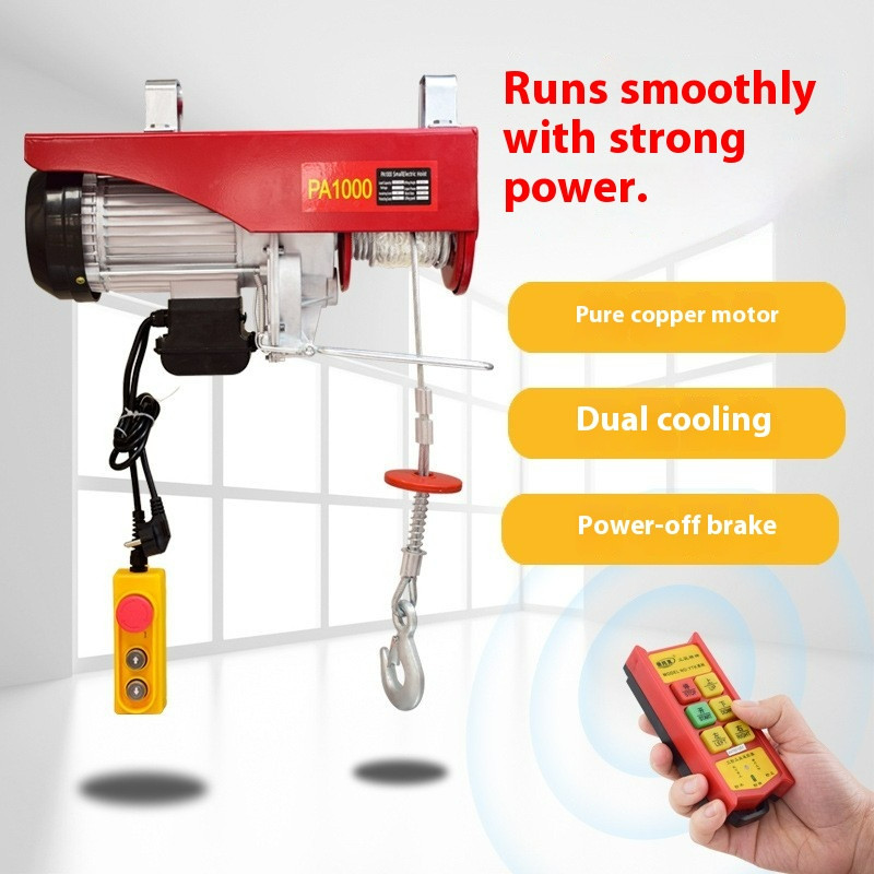 Miniature Electric Hoist 110/220V Export Small Wire Rope Electric Winch Hoist