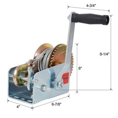 2000LB Two-Way Ratchet Hand Winch 26FT Blue Strap for Trailer Boat ATV