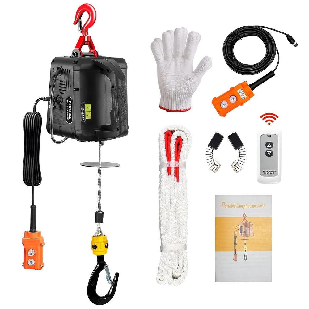 3 In 1 Electric Hoist Winch 2200lbs Wireless Remote Control