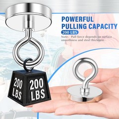 NIUKNOW Neodymium Fishing Magnet for Gift, 200lb Pull Strong Rare 1.76 inches
