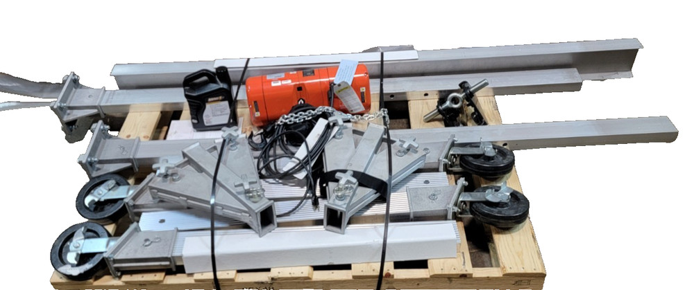 CM Model F 1/2 ton Electric Hoist, 16 fpm 4.8 mpm w/ stand