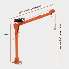360° Swivel Foldable Pickup Truck Crane 1000LBS Bed Hoist w/ Electric Winch Set