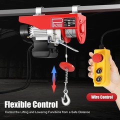 PA200 Electric Hoist Winch Crane Hoist Lift 440lbs with Wired Remote Control