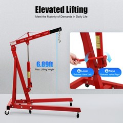 2 Ton Folding Engine Hoist Heavy Duty Engine Hydraulic Shop Crane 4 Level Adjust