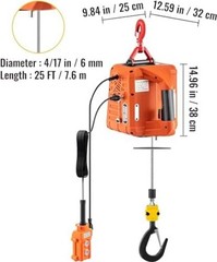 Portable Electric Winch 1500W 110V – 25ft Lifting