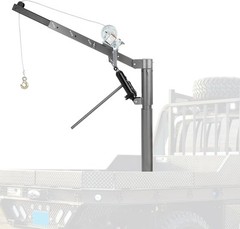 1000LBS Folding Hydraulic Pickup Truck Crane 360° Engine Bed Hoist Lift w/ Winch