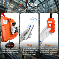 3 in 1 Electric Hoist Winch, 1500W Portable Electric Power Winch, 120V Electric