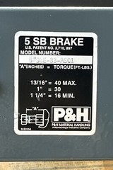 NEW OLD STOCK- P&H Material Handling 5”SBE-33-ASC1 5-IN || FAST SHIPPED&WARRANTY