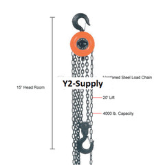 NEW! Manual Chain Hoist 20 Foot Lift 4,000 Pound Capacity!!