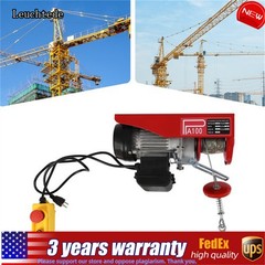 Electric Hoist 220lbs Winch Lifting Engine Crane W/ Wired Remote Control