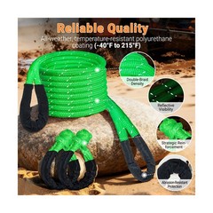 Kinetic Recovery Rope Tow Strap – 1″ x 30ft – 36,500lb Breaking Strength with…